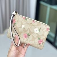 ราคา COACH คล้องมือ Size S แบบ 1 ซิป Signature Coated Canvas with Leather Stripe (21773548240)