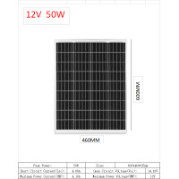 ราคา แผงโซลาร์เซลล์ monocrystalline solar cell 12V 18V 50W 80W 100W solar panel (21715600373)