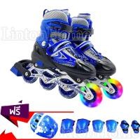 ราคา รองเท้าอินไลน์สเก็ต In line Skate รองเท้าสเก็ตสำหรับเด็กของเด็กหญิงและชาย โรลเลอร์สเกต อินไลน์สเก็ต size S M L ฟรีชุดป้องกัน (17392794215)