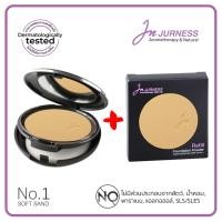 ราคา JURNESS แป้งพัฟ ผสมรองพื้น กันน้ำ No 1 เจอเนส อโรมาเธียราพี SPF25 PA พร้อม รีฟิล No 1 สี Soft sand สีขาวเหลืองสำหรับผิวขาว (1568828806)