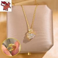 ราคา ทองคำแท้ 96 5 สร้อยทอง18kแท้ ประกายเพชรหงส์สร้อยคอผู้หญิงหรูหราออกแบบจี้กระดูกไหปลาร้าโซ่ ของขวัญวันเกิด (21520515433)