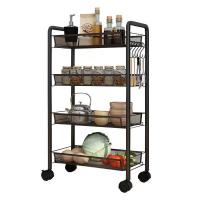 ราคา ชั้นวางของมีล้อ ชั้นวางตะแกรง ชั้นวางของเหล็ก3 4 5ชั้น ที่เก็บของ วางของในครัว พร้อมล้อเลื่อน โครงเหล็ก (18560795156)