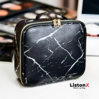 ราคา ListonX กระเป๋าเครื่องสำอางพกพาลายหินอ่อน PU Leather Marble Make up Bag จัดระเบียบเครื่องสำอาง คุณภาพเกรดพรีเมียม กระเป๋าแต่งหน้ามืออาชีพ กระเป๋าใส่แปรงแต่งหน้า กระเป๋าอเนกประสงค์ ซื้อ 2แถม1 พัฟมาร์ชเ