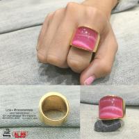 ราคา แหวนทองพลอยชมพู Convex งานแท้100 สแตนเลสแท้316l allacc (1601804170)