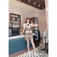 ราคา ป้าย BRT M 2XL เอี๊ยมขาสั้นทอลายสวยพร้อมเสื้อตัวในงานปักฉลุคอปก ใส่แยกชิ้นได้ N656 N657 (21586666017)