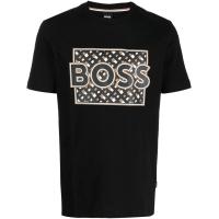 ราคา Hugo Boss Mens Tiburt 353 Black Logo Crew Neck Tshirt (19420764160)