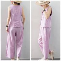 ราคา ชุดเซท ชุดเซทลินินผสม ลินิน เสื้อกั๊ก ชุดเซ็ต ชุดเซทเสื้อกั๊ก กางเกงขาบาน kaewtashopp (20286722854)