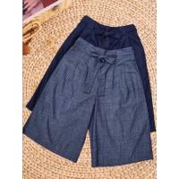 ราคา กางเกงขาบาน 4 ส่วนผ้ายีนส์ฟอก กางเกงขาสั้น 4 ส่วนหญิง กางเกงขา4ส่วนผู้หญิงผ้ายีนส์ฟอก กางเกงขากว้าง4ส่วนแต่งโบว์ กางเกงขาบานลำลองหญิง (4483462611)