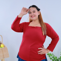 ราคา เสื้อแขนยาวสาวอวบ เสื้อคอเหลี่ยมผ้าร่อง เสื้อยืดแขนยาวสาวอวบ เสื้อสาวอวบใส่สบายอก 44 56 นิ้ว เสื้อแขนยาวผ้าร่องสาวอวบ เสื้อยืดคอเหลี่ยม A971 (21317269101)