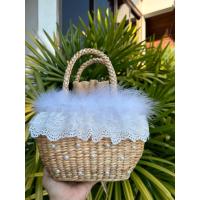 ราคา Chujai bag กระเป๋าสานผักตบชวา ตกแต่งลูกไม้ ขนมิ้ง ติดชื่อได้ (17637217888)