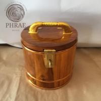 ราคา PHRAE WOOD ถังออมสินไม้ ถังออมสินเก็บเงินออมเงิน ขนาดถัง 6 นิ้ว ออมสินไม้สักทอง ถังออมเงินทรงกลม สีสักทอง (17895321264)
