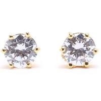 ราคา MONO Jewelryต่างหูเงิน925หุ้มทองคำแท้24Kเพชรรัสเซีย0 75กะรัต รุ่นMN238L Gold (101057742)