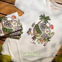 ราคา Coco Cafe T shirt เสื้อยืดลายคาเฟ่ ร้านมะพร้าว สีขาวออฟไวท์ (13962850005)