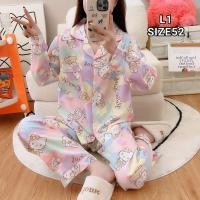 ราคา ชุดนอนไหมอิตาลี Y สาวอวบ อก52 แขนยาวขายาว (21702232844)