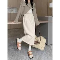 ราคา กระโปรงทรงเอผ้าลูกฟูกสำหรับผู้หญิง กระโปรงทรงเอเอวสูงแฟชั่นฤดูใบไม้ร่วงฤดูหนาว (21604089235)