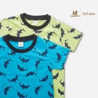 ราคา เสื้อยืดเด็กลายปลาฉลาม แพค 2 ตัว 100 อายุ 2 13 ปี (20744118472)