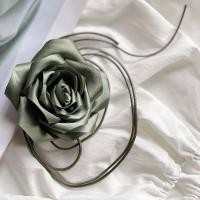 ราคา DREVER ดอกไม้ประดับดอกไม้ กุหลาบโชคเกอร์เข็มขัด ห่วงโซ่เอว ผ้าซาตินซาติน วินเทจ โซ่ร่างกาย สาวๆ (19881855146)