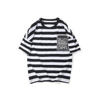 ราคา เสื้อยืดผ้าฝ้ายลายทางสำหรับเด็กเสื้อเชิ้ตแขนสั้นอินเทรนด์อเนกประสงค์สำหรับเด็กผู้ชายสีเหลืองสีดำ (21603806892)