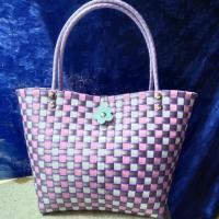 ราคา กระเป๋าสานจากเส้นพลาสติกตะกร้าจ่ายตลาด (21542397293)