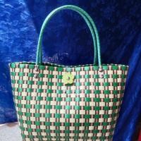 ราคา กระเป๋าสานจากเส้นพลาสติกตะกร้าจ่ายตลาด (21542397290)