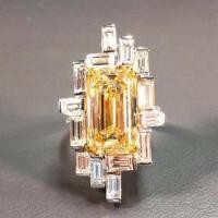 ราคา Super Flash Diamond Zircon Ring ไม่สม่ำเสมอ T สแควร์เจาะเต็มเครื่องประดับมือ (18510486018)