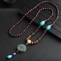 ราคา Wooden Bead Pendant Necklace Long Chain Boho Jewelry Ethnic Nepali Necklace Retro Elegant Necklace Pendant Necklace (21374351702)