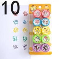 ราคา 10Pcs Set Kawaii Sanrio mymelody Kuromi Cinnamoroll PomPom Purin Pochacco Kids Self Inking Stamp Seal Toy Rubber School Office Kid Child birthday gift (21540302643)