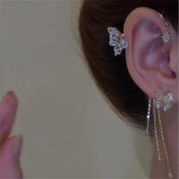 ราคา Clip Ear Cuff Earrings Non Piercing Butterfly Leaf Zircon (19767721364)