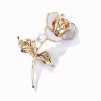 ราคา ของขวัญเข็มกลัดเข็มกลับปกเสื้อประดับมุกรูปดอกกุหลาบแฟชั่นสำหรับผู้หญิง (19660113751)