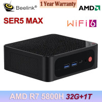 ราคา Beelink SER5 MAX MINI PC AMD Ryzen 7 5800H Mini PC Win 11 Pro DDR4 NVME SSD 5560U Beelink Mini PC SER5 AMD Ryzen5 5560U Triple display Via DisplayPort HDMI Type C (21105400225)