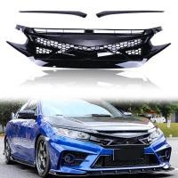 ราคา RMAUTO JDM กระจังหน้ารถยนต์สีดำเงางามสไตล์การต่อสู้ตะแกรงรถแข่งสำหรับ Honda Civic 10TH GEN 2016 2019มีสไตล์สำหรับตัวถังรถ (21004499555)