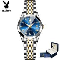ราคา PLAYBOY ของแท้นาฬิกาของผู้หญิงกันน้ำ 2024 แฟชั่นใหม่สบายๆปฏิทินควอตซ์นาฬิกาส่องสว่างหน้าปัดสายสแตนเลสนาฬิกาแบรนด์ของขวัญสำหรับแฟน womens watches (21737552442)