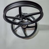 ราคา 2022 เวฟ110i ล้อแม็ก WAVE110i 2022 LED รุ่นมีสายไมล์ 5ก้าน ดำเทา 1 40 1 40x17 ลูกปืน บูชกลางล้อ พร้อมใส่ หน้าดิสหลังดั้ม สีดำเทา (16088092015)