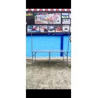 ราคา โต๊ะขายของ โต๊ะตลาดนัด แบบมีเสาเสียบ แขวนป้าย แขวนไฟ 75x180x75 ซม (20198549792)