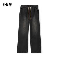 ราคา Semir กางเกงยีนส์ผู้ชาย2024ฤดูร้อนกางเกงหลวมทรงตรงใหม่สไตล์วินเทจย้อนยุคกางเกงขาม้าเทรนด์สตรีท (21462247780)