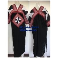 ราคา เดรสชาวเขาลายน้งจ่ง สีเลือดหมู อก 48 50 ยาว 47 ผ้าใยกัญชงหอกนิ่ท (17418750840)