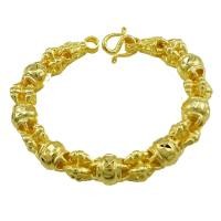 ราคา Tfine สร้อยข้อมือโอ่งสลับตัดลาย5บาท7นิ้วชุบทองไมครอน24เค (360296912)