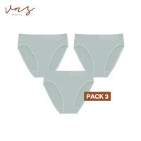 ราคา VNZ VANEZZA DL6204 กางเกงชั้นในผ้า Top Dyed BRA แบบครึ่งตัว เรียบ ไซซ์ MLE XL สีเทา Pack3 (19815028376)