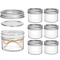 ราคา Mason Jar 4oz glass jars with lid ขวดใส่แยม 120ml 12ใบ ชุด โหลกระปุกกลม ขวดน้ำพริก โหลแก้ว (20352595897)