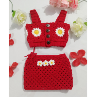 ราคา พร้อมส่ง ชุดเซ็ทเด็ก 2ชิ้น เสื้อ กระโปรง ขุดไหมพรม ชุดไหมพรมถักมือ ไหม cotton milk 5 14kilograms (19135265870)