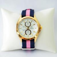 ราคา Debor นาฬิกาข้อมือผู้ชายหน้าปัดขาวขอบทอง สายผ้านาโต้ 1 (15826150373)