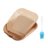 ราคา 50Pcs Air Fryer Parchment Paper with Oil Brush Air Fryer Liners Square 6 3 Inch Disposable Baking Paper Air Fryer Sheets (20730812386)