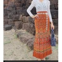 ราคา กระโปรงหางปลาผ้าฝ้ายพิมพ์ลายจีบทวิสล่างลายไทยสวยเรียบหรูดูดีเอวยืดใส่สบายก่อนยืด27 ยืดสุด36สะโพก42เก็บทรงด้านล่างจีบทวิสใส่ทำงานใส่ออกงานใส่ได้โอกาสเก็บสะโพก (17449438699)