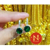 ราคา ต่างหูเพชร3AA ต่างหูทองชุบ ทองหุ้มสวยเหมือนจริง สีแดงโกเมนเขียวมรกต ใส่ไม่ลอกไม่ดำ byทองนพคุณห้างทอง (19372166002)