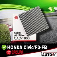 ราคา ใส้กรองแอร์ กรองแอร์ HONDA Civic FD FB ยี่ห้อ SAKURA ซากุระ ผ้าคาร์บอน รหัส CAC 1606 (11288344822)
