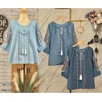 ราคา เสื้อปัก ผ้ายีนส์ โบฮีเมี่ยนน่ารัก ปลีกและส่ง อก46ยาว26 ผ้าปักและปักดอกลายสวย nudyda (21747255925)