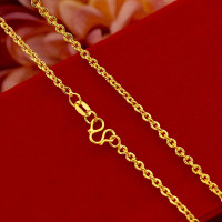 ราคา สร้อยคอทอง เหมือนแท้ 100 สร้อยทอง ทองโคลนนิ่ง ทองชุบ ทองปลอม ทองเคลือบแก้ว สร้อยทอง 45cm (21667257020)