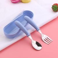ราคา Children Spoon Forks Box Kids Spoon Fork Set Tableware Kids Tableware Set with Box Infant Feeding Spoon Fork Tools Baby Gadgets greater (17846624687)