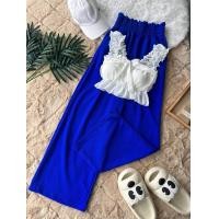 ราคา กางเกงขายาวผ้าวอมมากับสายเดี่ยวสุดสวยแต่งผูกโบว์มีฟองน้ำ (19408888570)