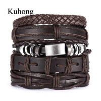 ราคา Kuhong 5ชิ้น เซ็ตหนังMultilayer Leafสร้อยข้อมือรูปนกเค้าแมวผู้ชายผู้หญิงสายรัดข้อมือกำไลข้อมือ (5877476049)